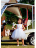 Feifei Sleeve White Lace Tulle Tutu Flower Girl Dress